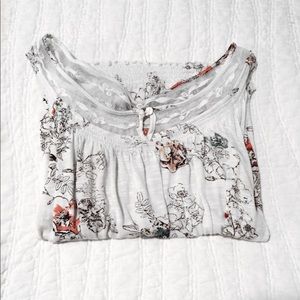 White floral blouse